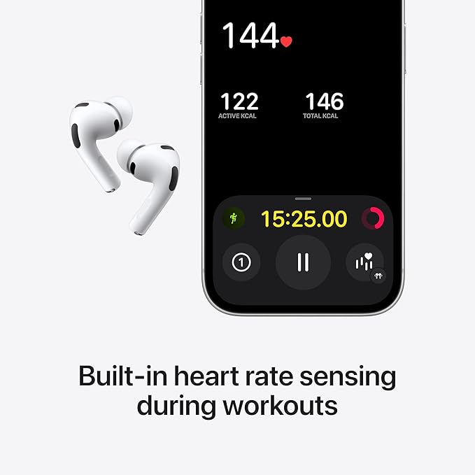 Apple AirPods Pro 3 Wireless Earbuds, Active Noise Cancellation, Live Translation, Heart Rate Sensing, Bluetooth Headphones, Spatial Audio, High-Fidelity Sound, USB-C Charging - Image 3