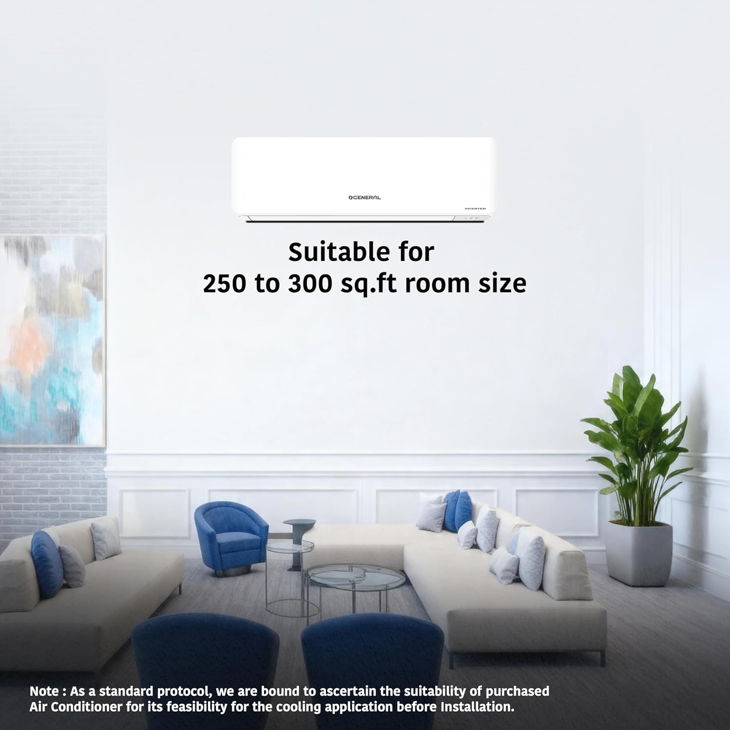 GENERAL 2 Ton BEE 2026 4 Star Rated,Inverter Split AC(Copper,7040W,Powerful Cooling,15m Long Reach Airflow,4 Way Swing,55°C Max,Suitable for 250~300 Sft,ASGG24CGAA-B, White,Free Standard Installation) - Image 4