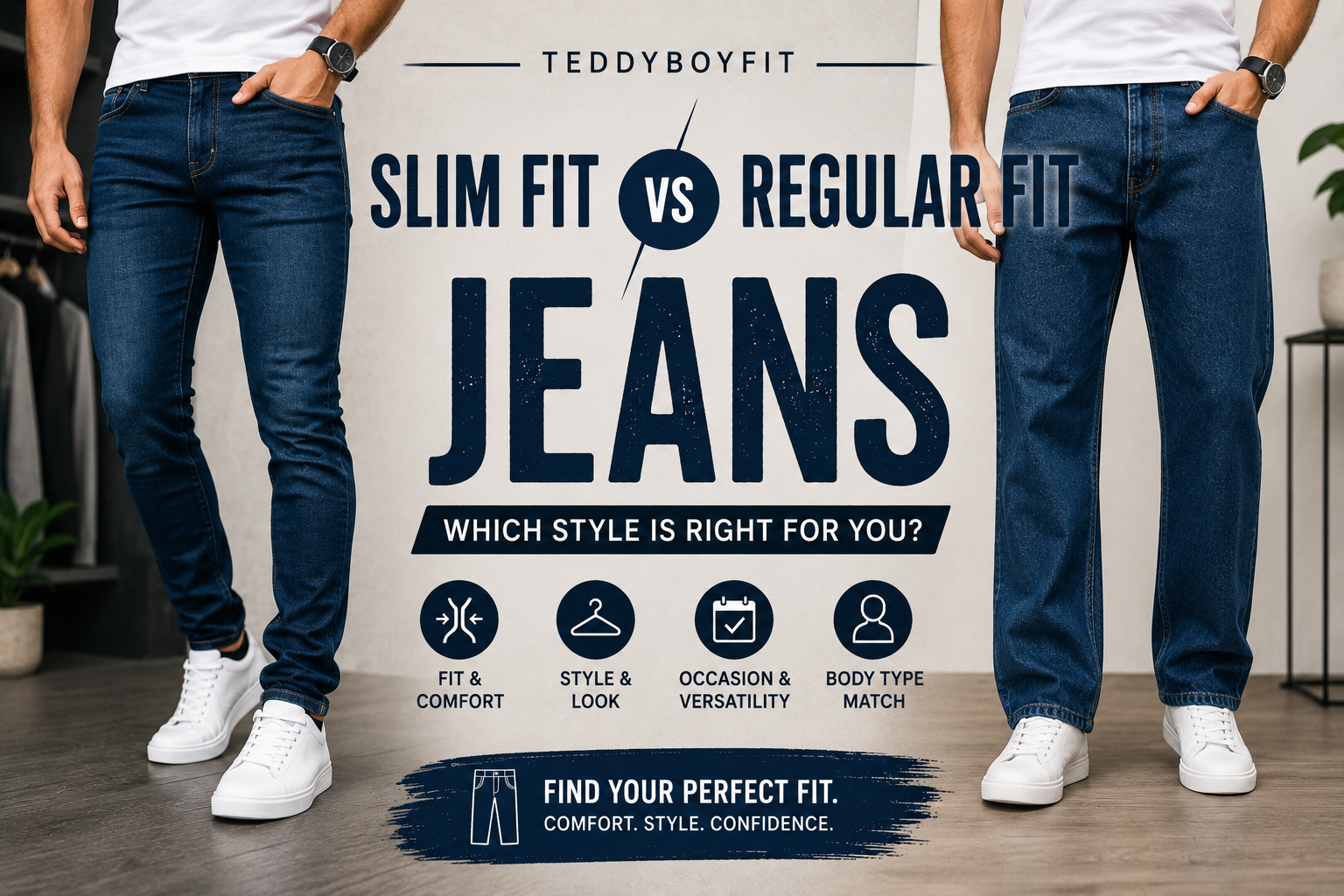 Slim Fit vs Regular Fit Jeans