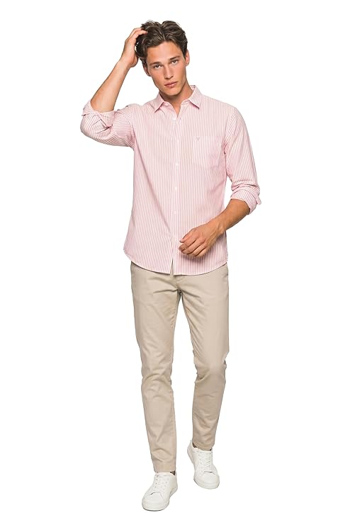 Van Heusen Men’s Casual Shirt for Men | Cotton | Stripe | Slim Fit | Full Sleeves |