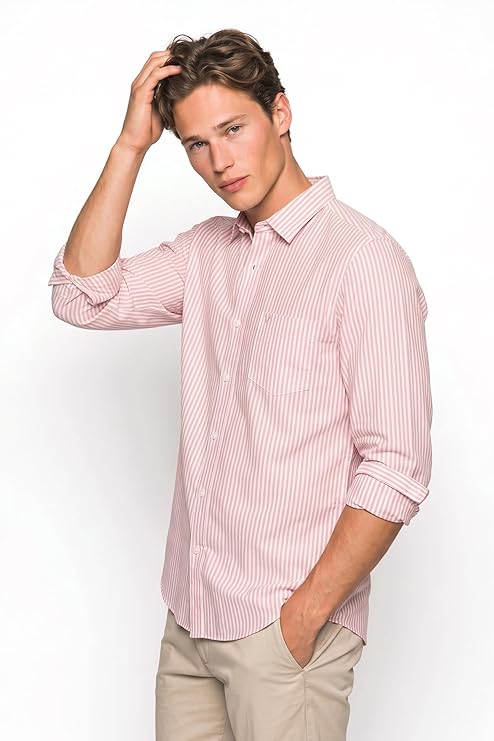 Van Heusen Men’s Casual Shirt for Men | Cotton | Stripe | Slim Fit | Full Sleeves | - Image 4